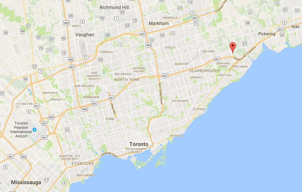 Bản đồ của Rouge quận Toronto