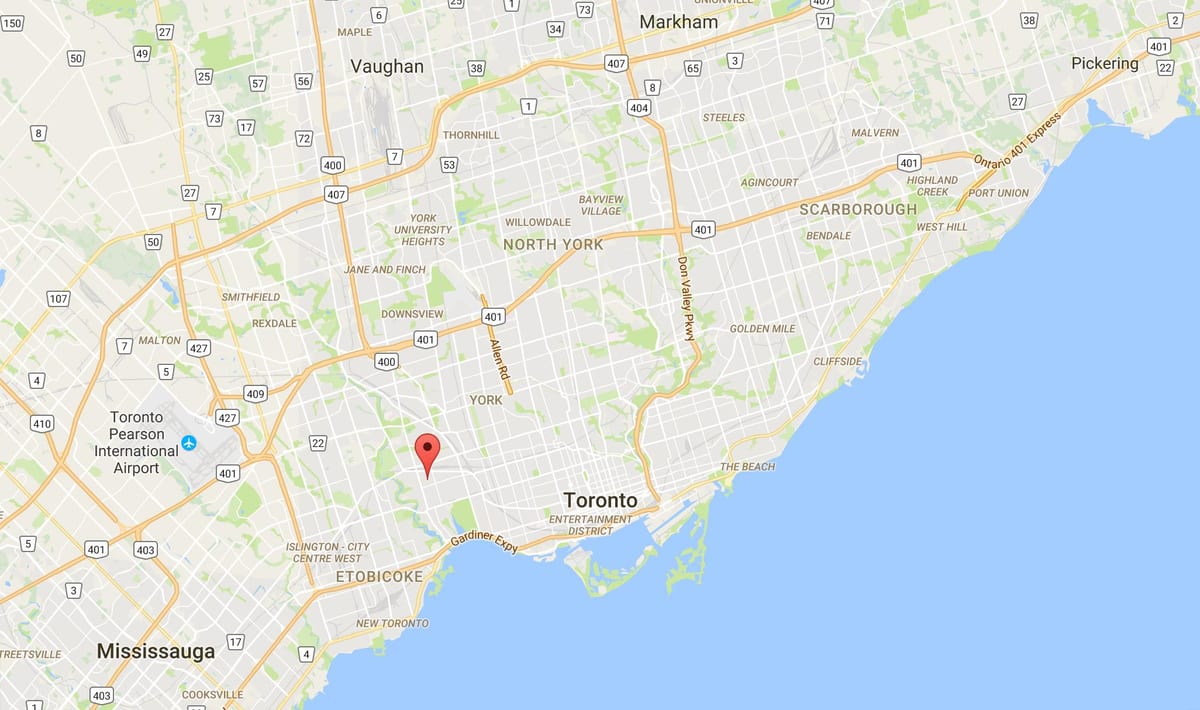 Bản đồ của Runnymede quận Toronto