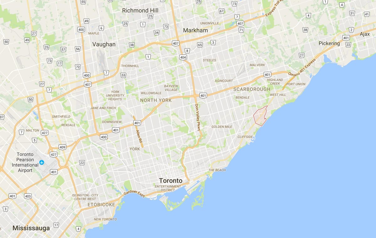 Bản đồ của Scarborough Làng quận Toronto
