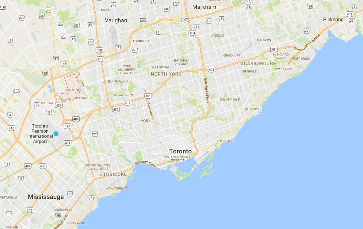 Bản đồ của Smithfielddistrict Toronto
