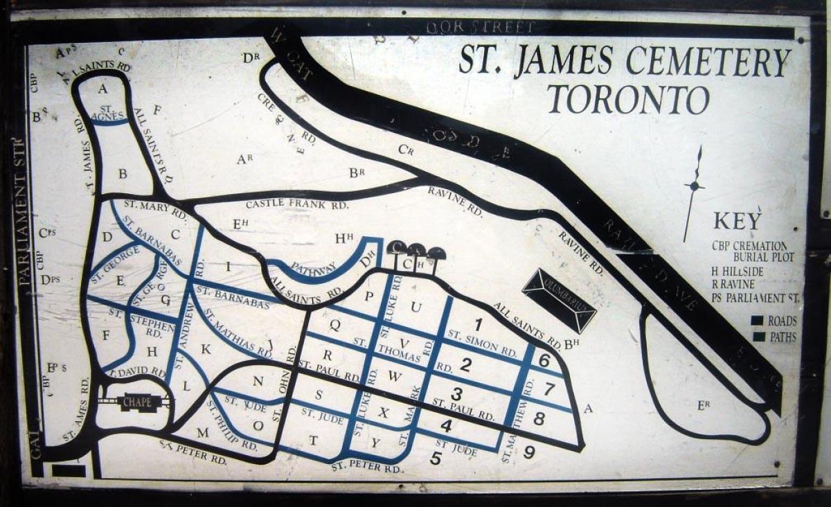 Bản đồ của St James nghĩa trang