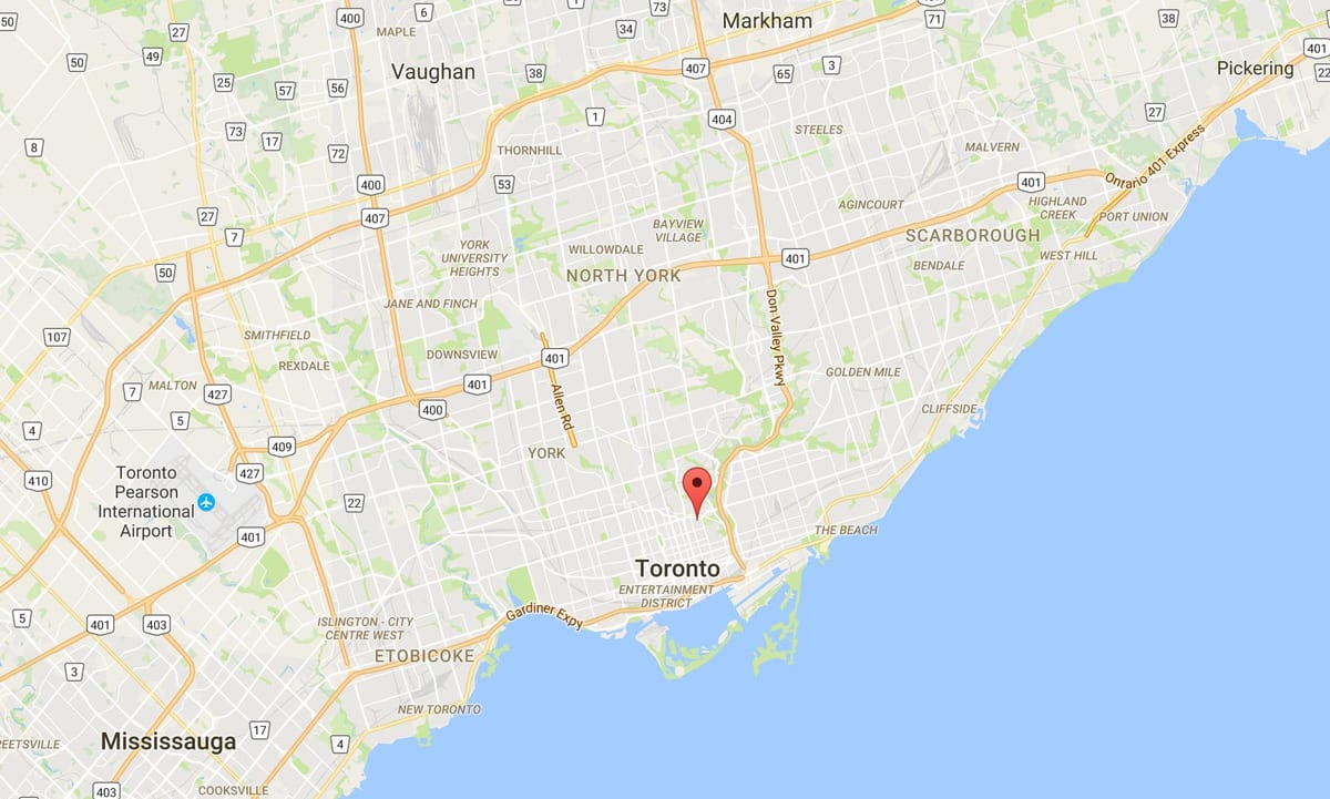 Bản đồ của St. James khu Phố Toronto