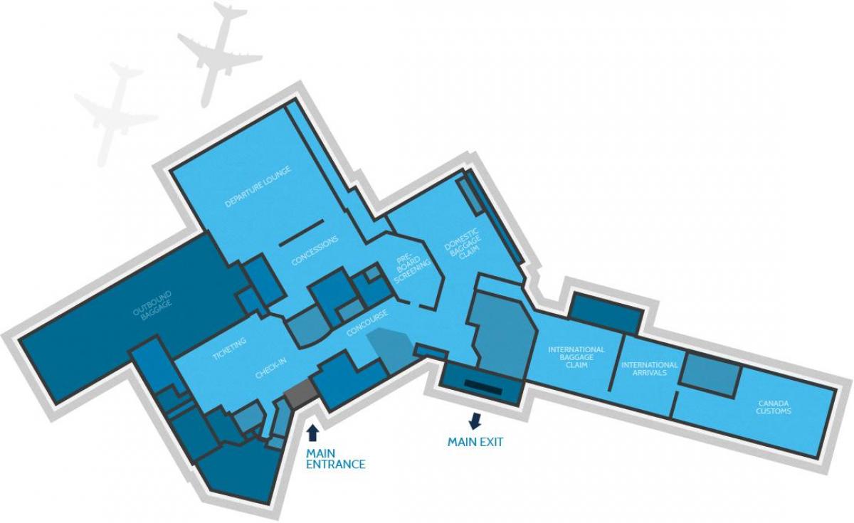 Bản đồ của thiết bị đầu cuối sân bay Hamilton