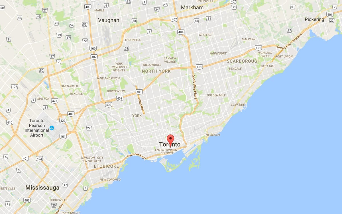 Bản đồ của Tài chính Quận Toronto