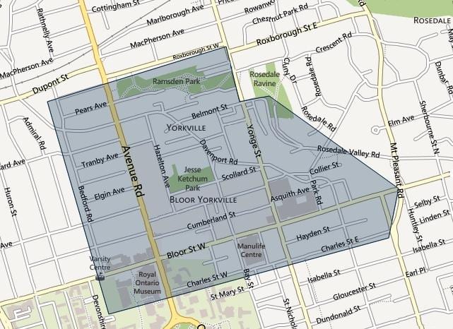 Bản đồ của Thường Yorkville