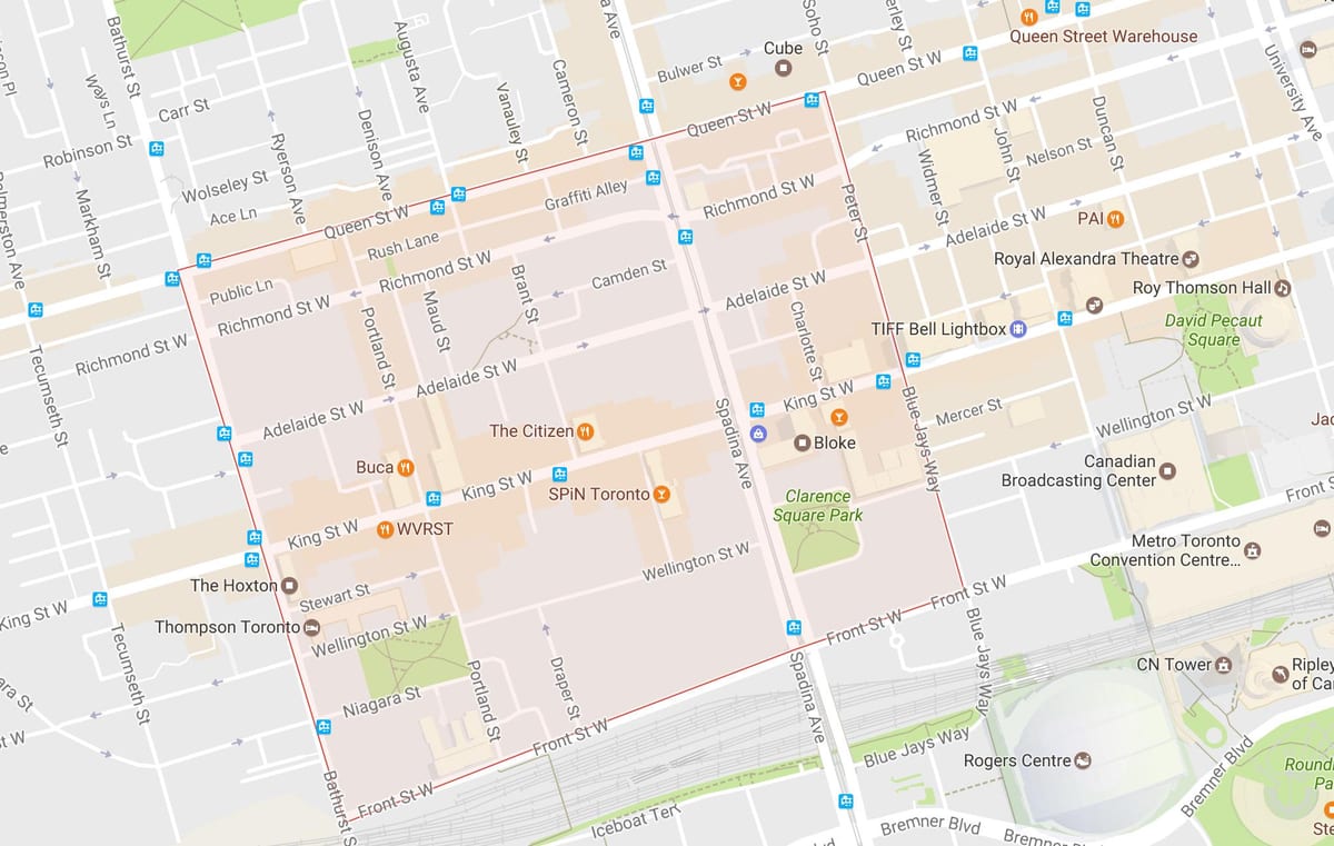 Bản đồ của Thời Quận phố Toronto
