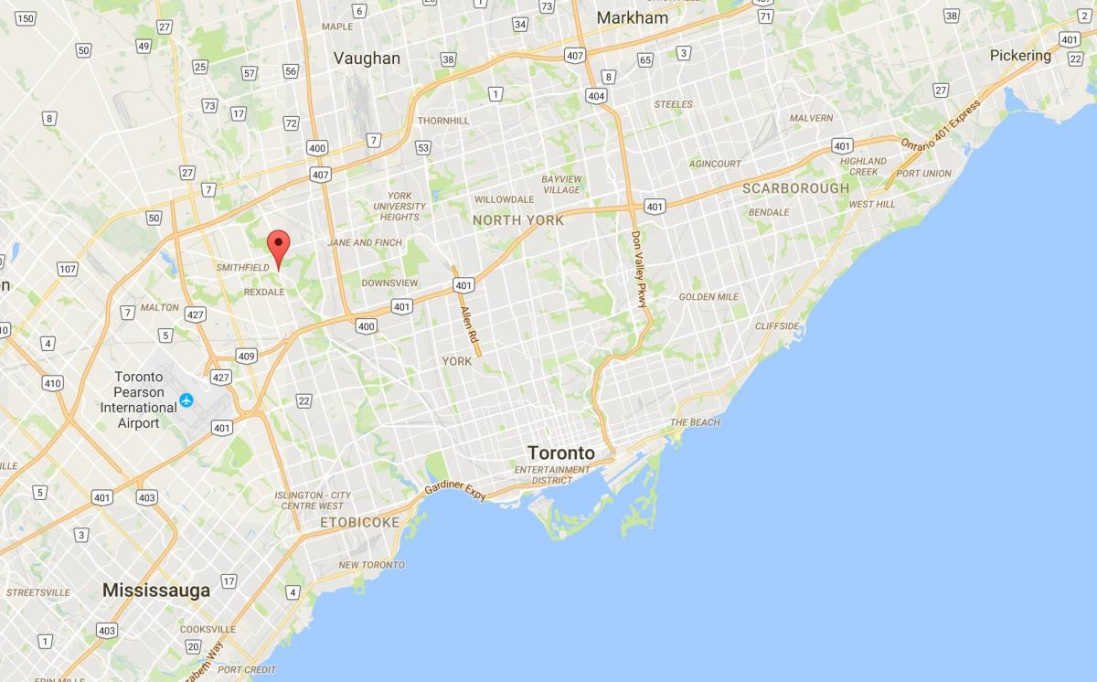 Bản đồ của Thistletown quận Toronto