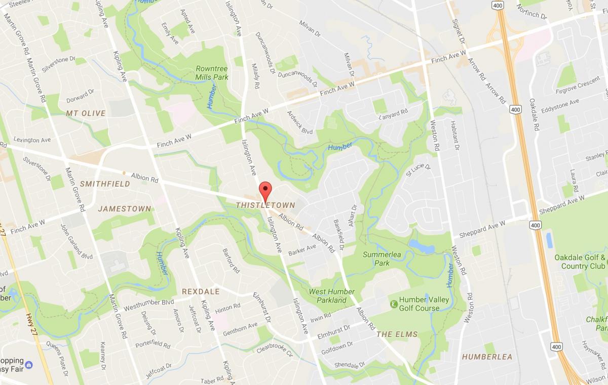 Bản đồ của Thistletownneighbourhood khu phố Toronto