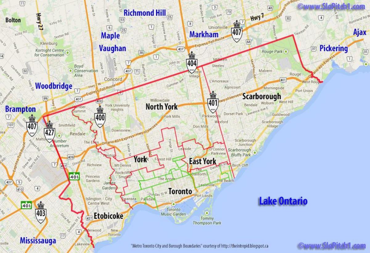 Bản đồ của thành phố Toronto