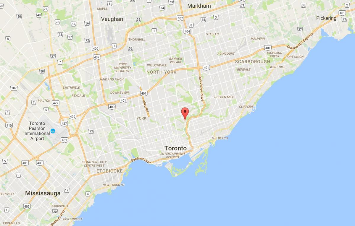 Bản đồ của thống Đốc Cầu quận Toronto