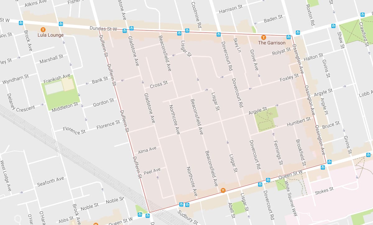 Bản đồ của Tiết Làng khu phố Toronto