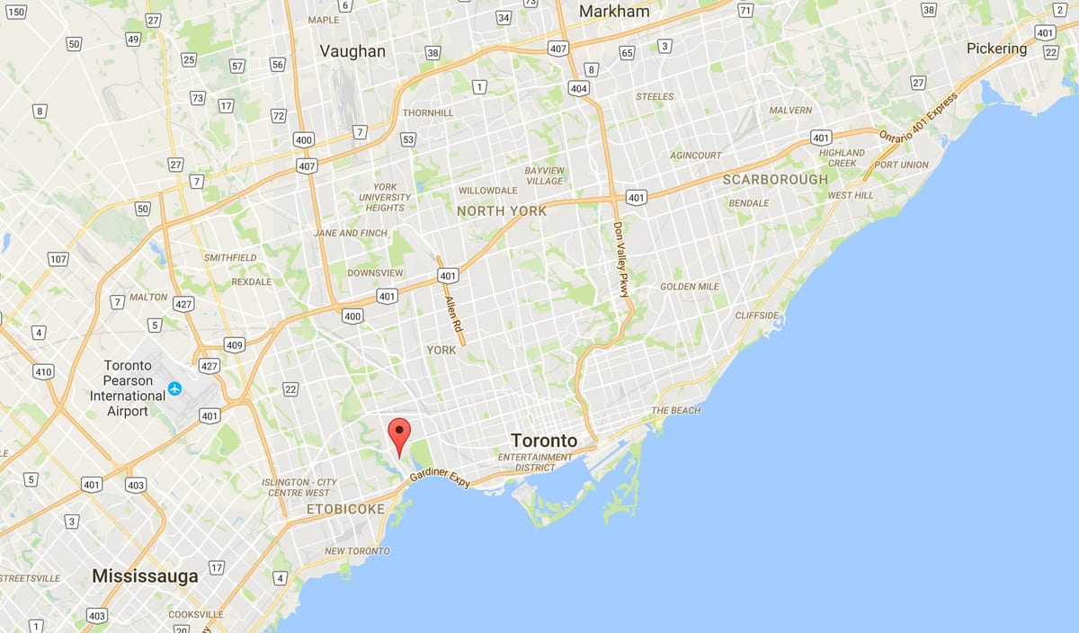 Bản đồ của Tiết quận Toronto