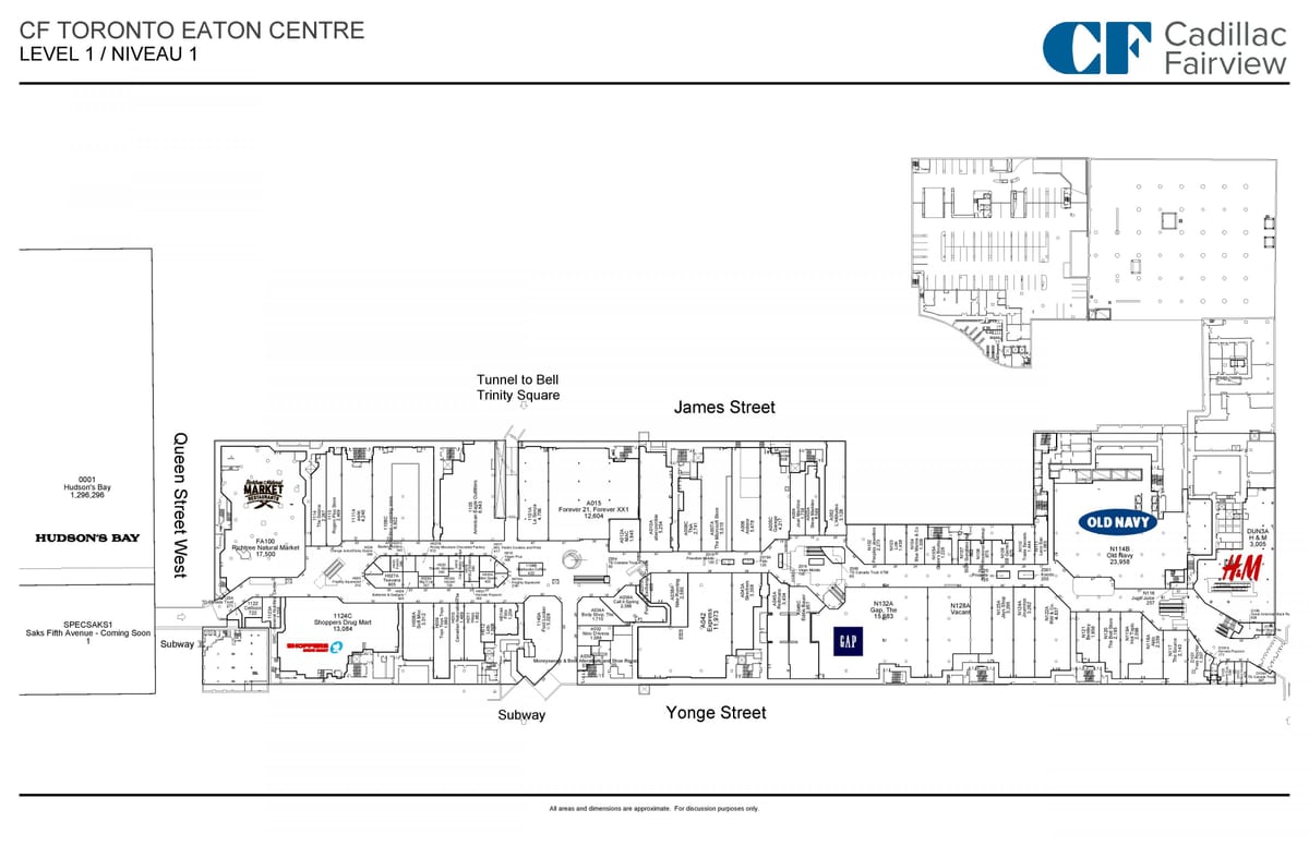 Bản đồ của Toronto Ăn trung Tâm cấp 1