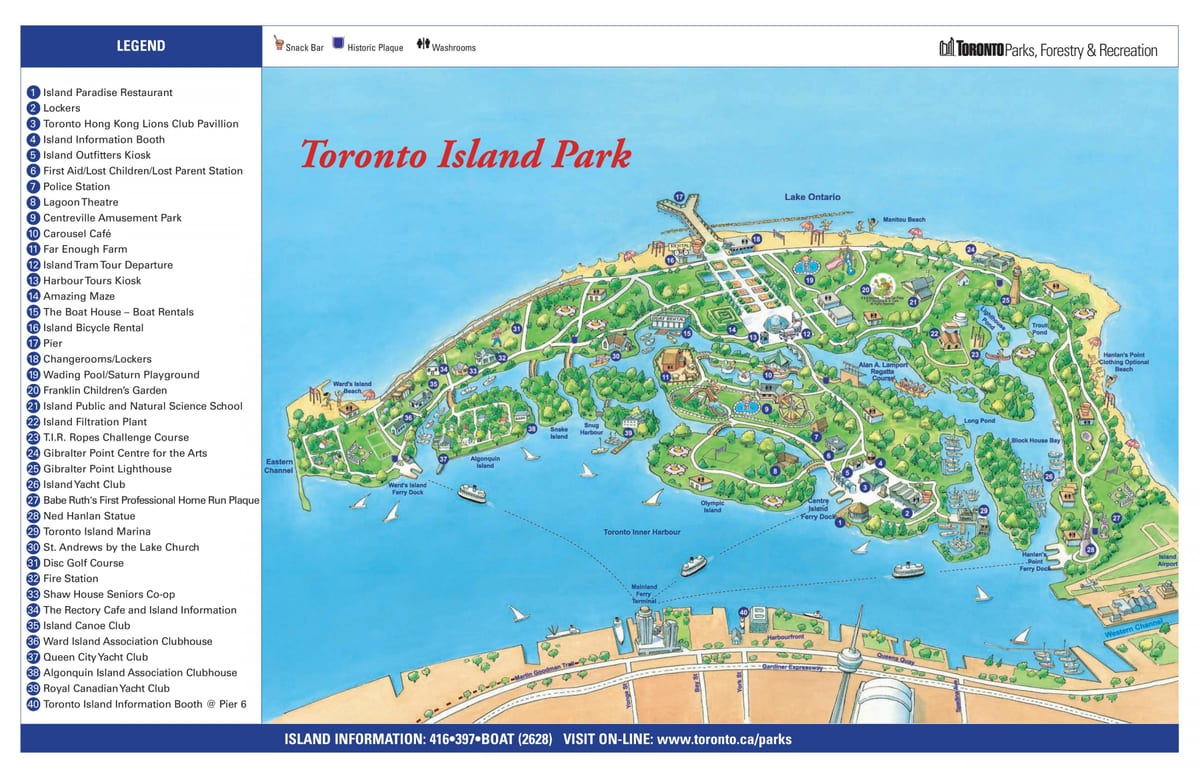 Bản đồ của Toronto đảo park