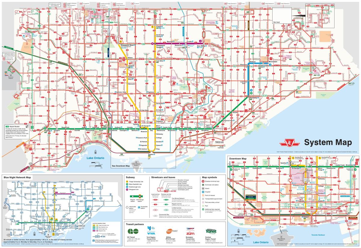 Bản đồ của xe buýt Toronto