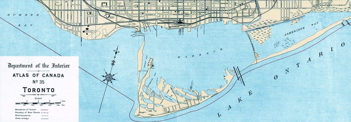 Bản đồ của Toronto Cảng năm 1906