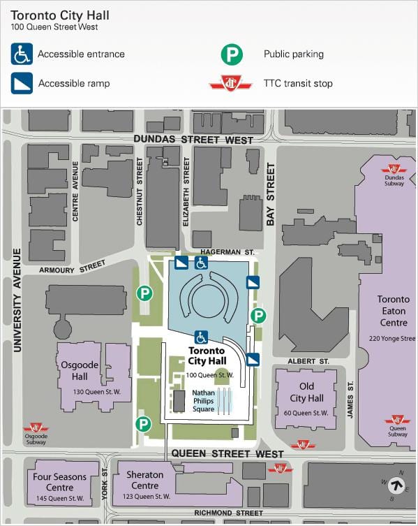 Bản đồ của Toronto City Hall