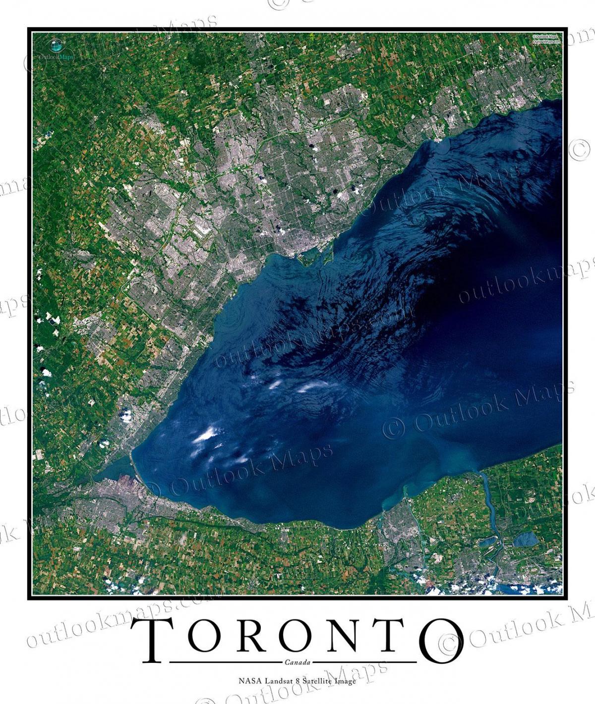 Bản đồ của Toronto hồ Ontario vệ tinh