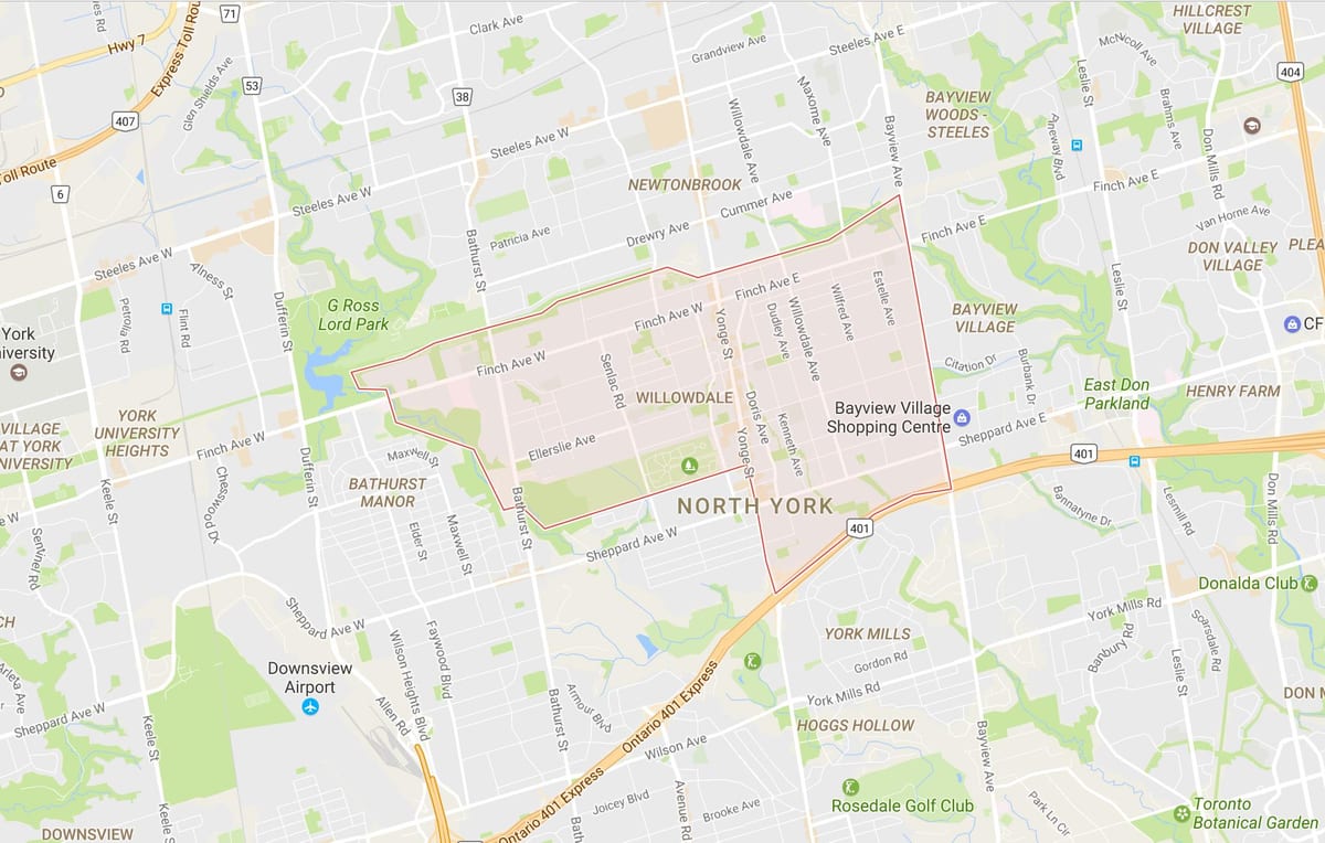 Bản đồ của Toronto khu phố Toronto