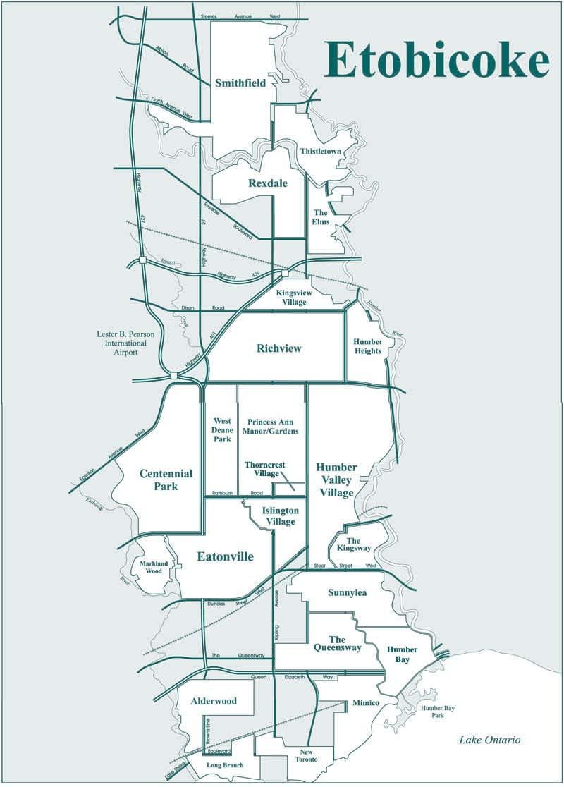 Bản đồ của Toronto khu phố Toronto