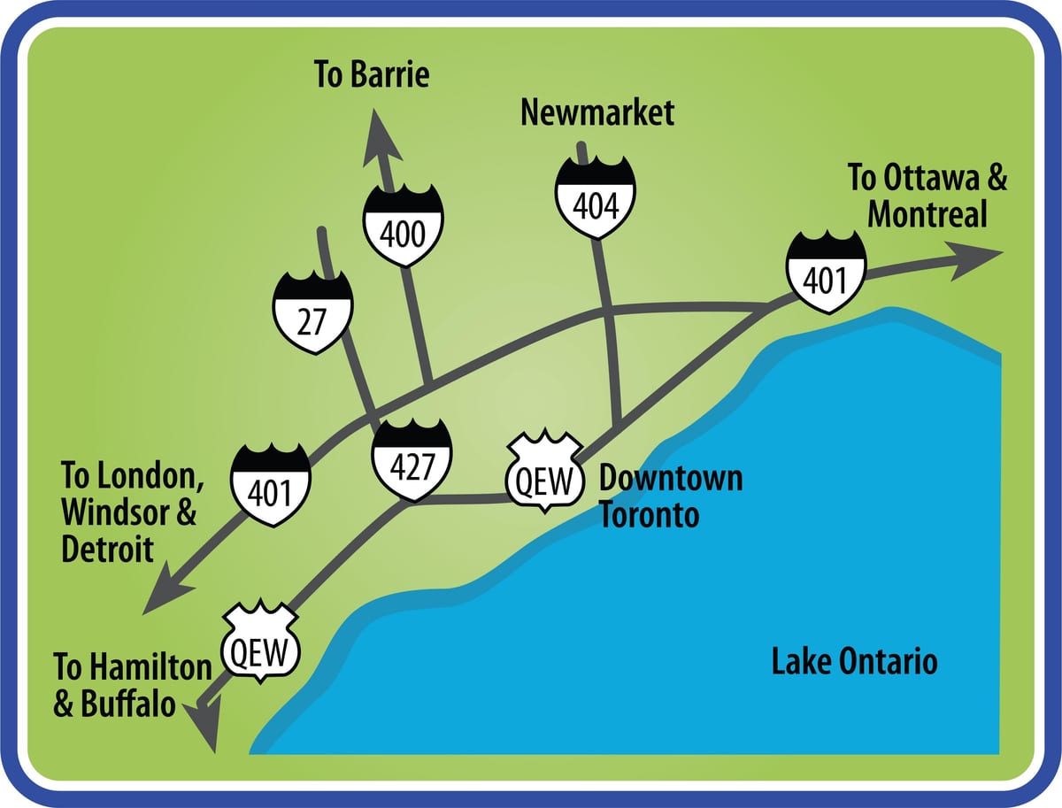 Bản đồ của Toronto lái xe