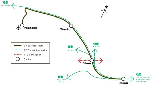 Bản đồ của Toronto lên tuyến đường cao tốc