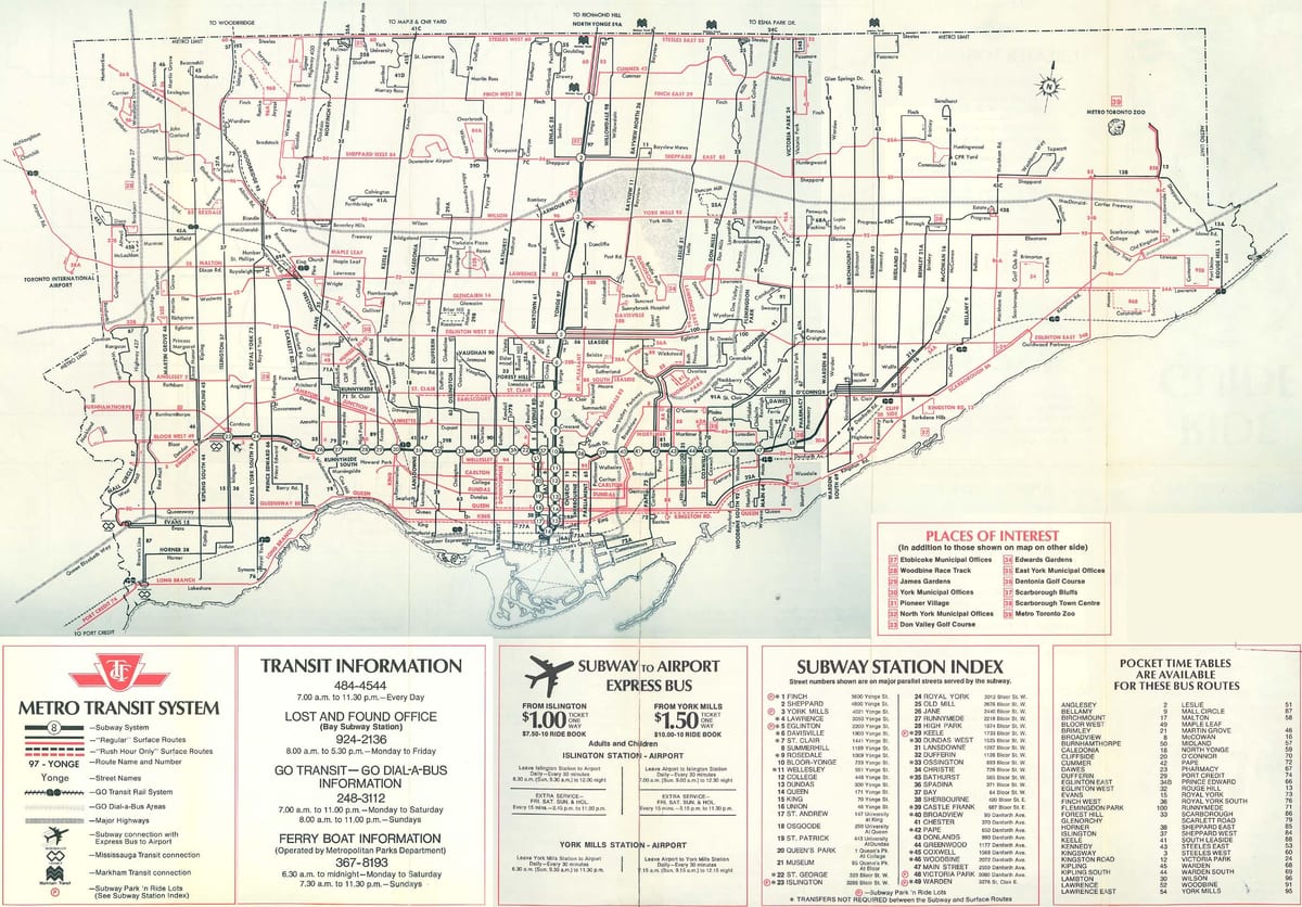 Bản đồ của Toronto năm 1976