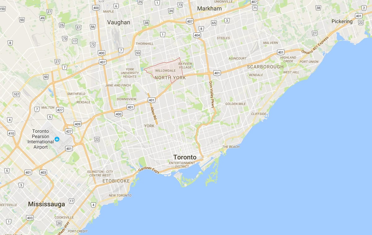 Bản đồ của Toronto quận Toronto
