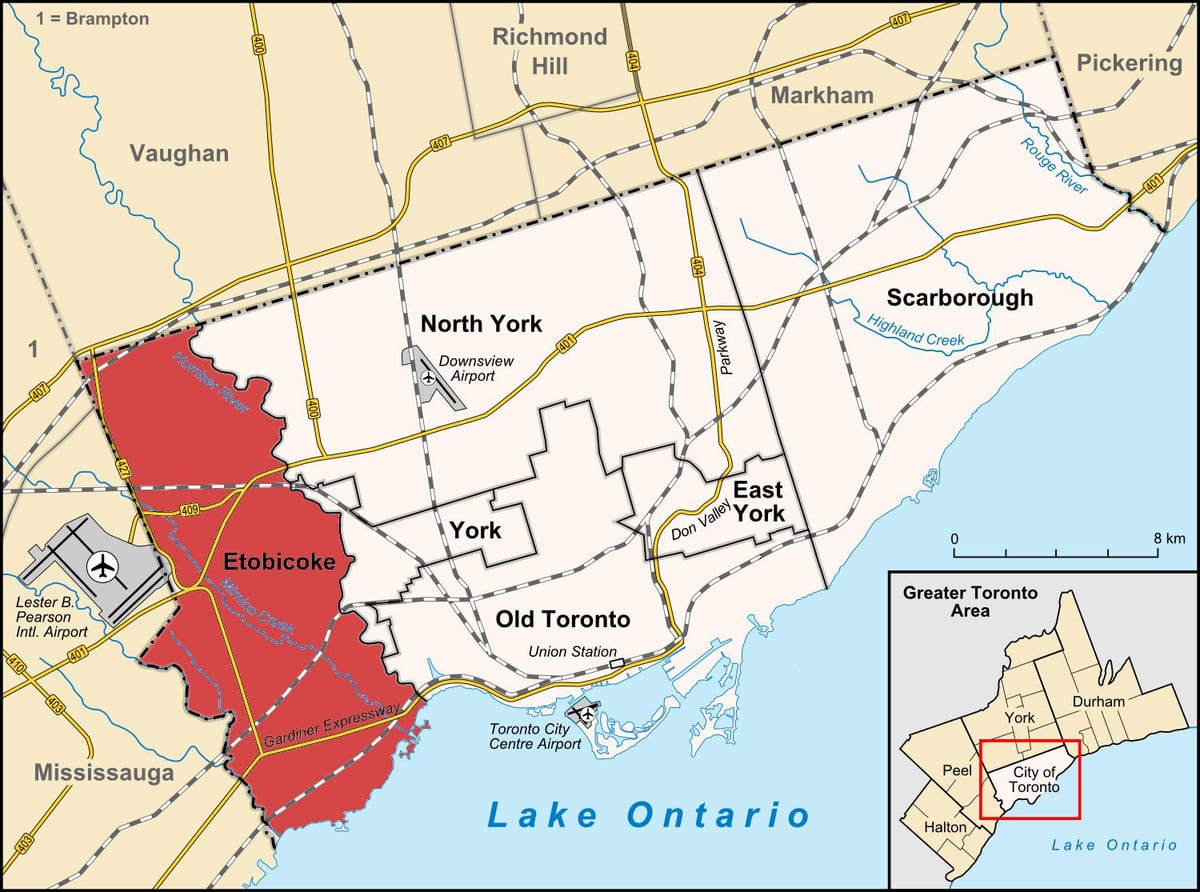 Bản đồ của Toronto quận Toronto