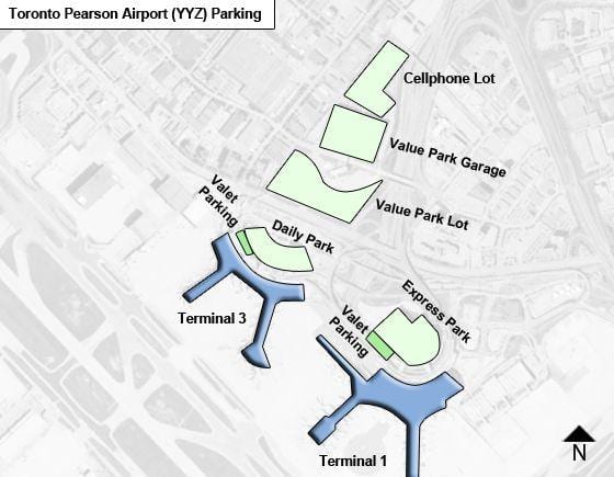 Bản đồ của sân bay Toronto Đoàn xe