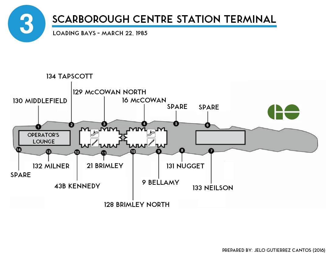Bản đồ của Toronto Scarborough trung tâm trạm ga
