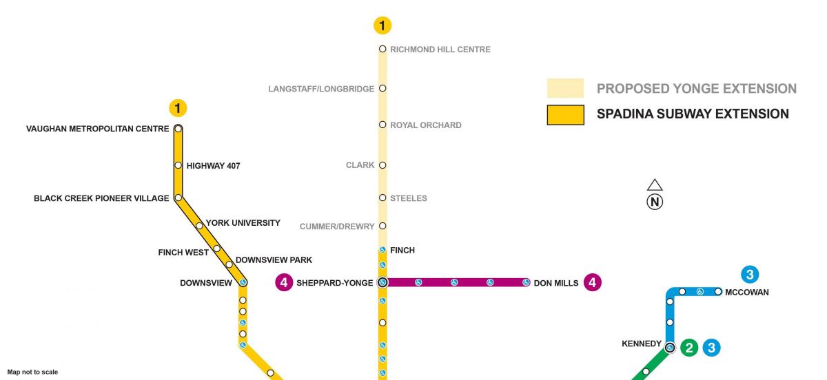 Bản đồ của Toronto tàu điện ngầm rộng