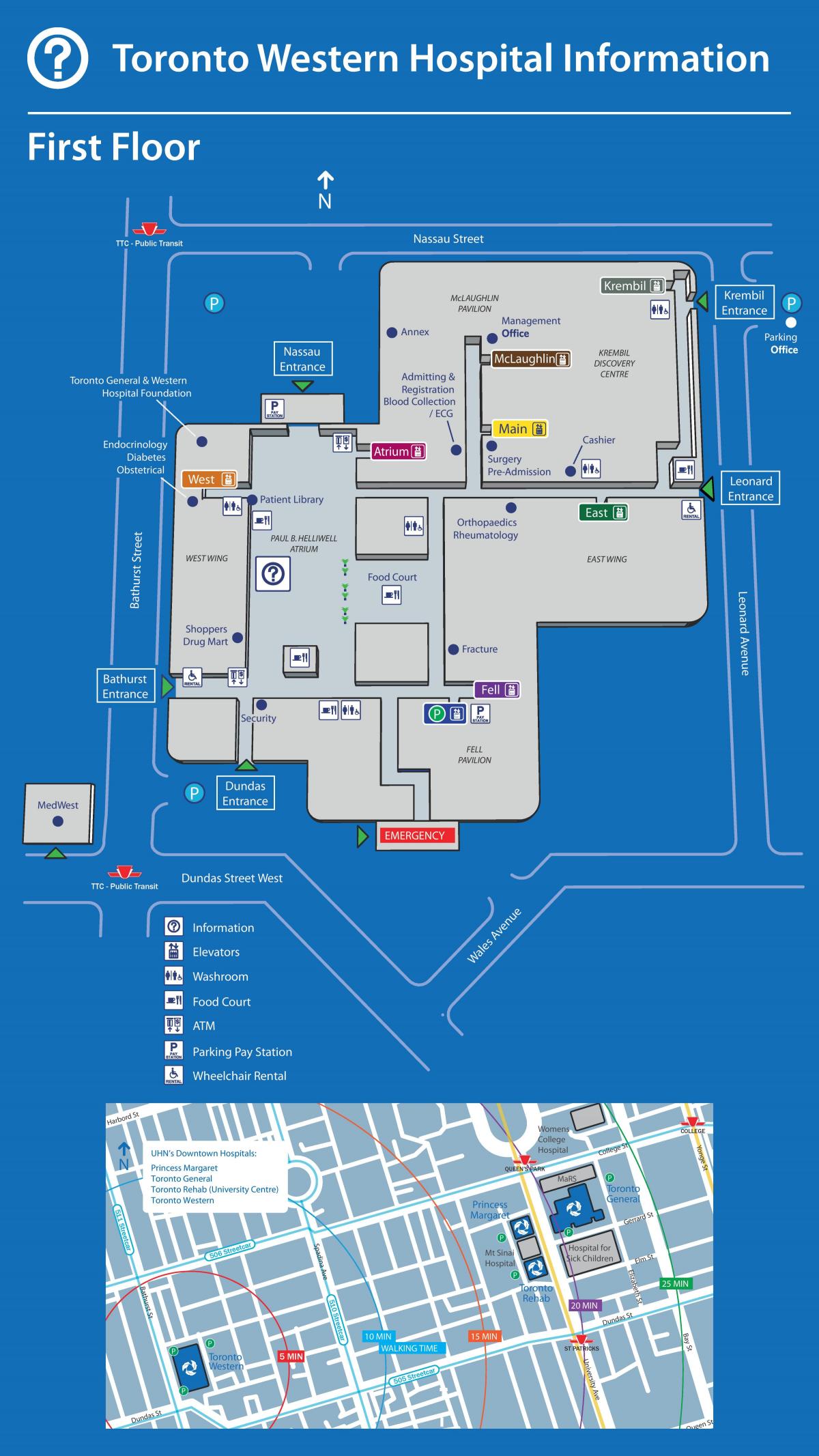 Bản đồ của Toronto Tây bệnh Viện