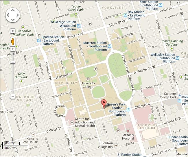 Bản đồ của đại học Toronto St George