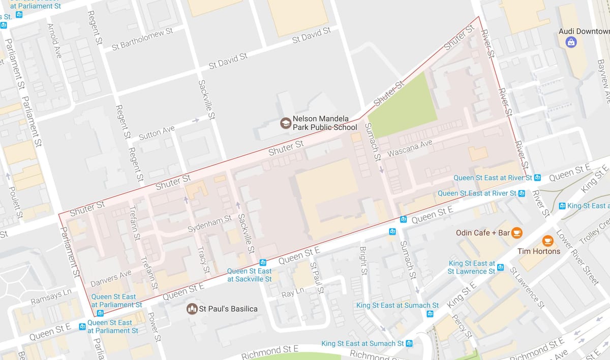 Bản đồ của Trefann Tòa án khu phố Toronto