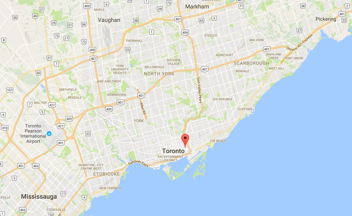 Bản đồ của Trefann Tòa án quận Toronto