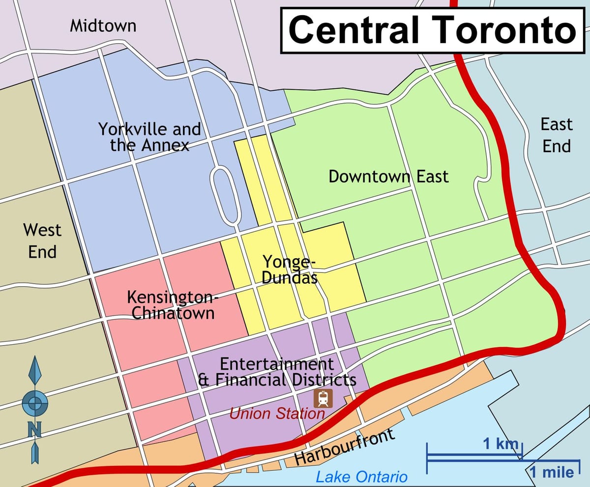 Bản đồ của Trung tâm Toronto