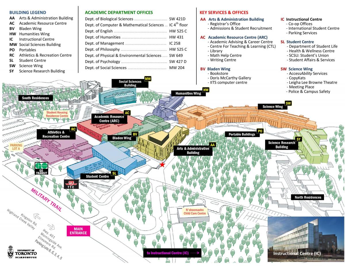 Bản đồ của đại học Toronto Scarborough trường