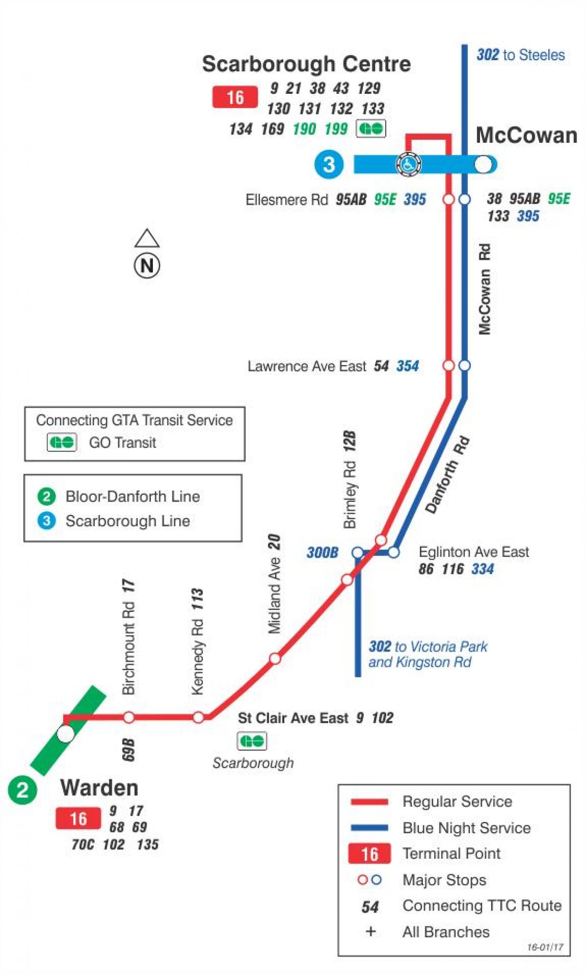 Bản đồ của TÔI 16 dùng google tuyến xe buýt Toronto