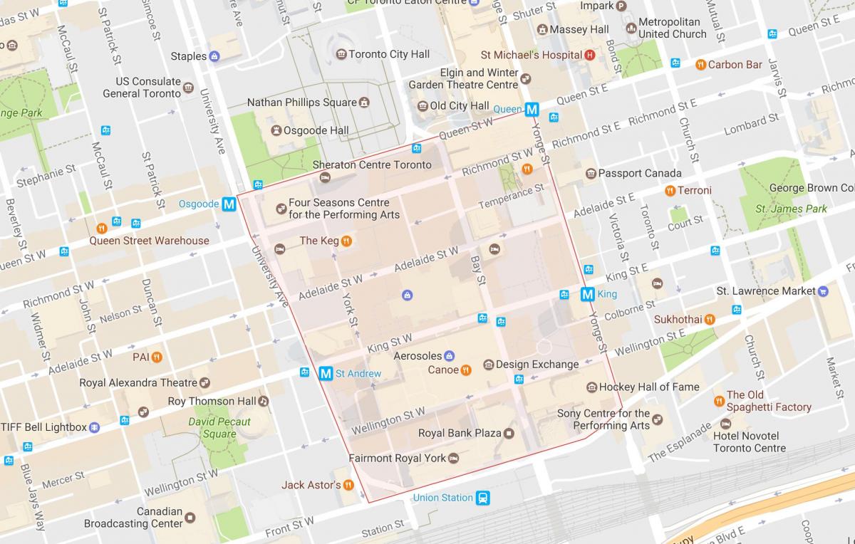 Bản đồ của Tài chính Quận phố Toronto