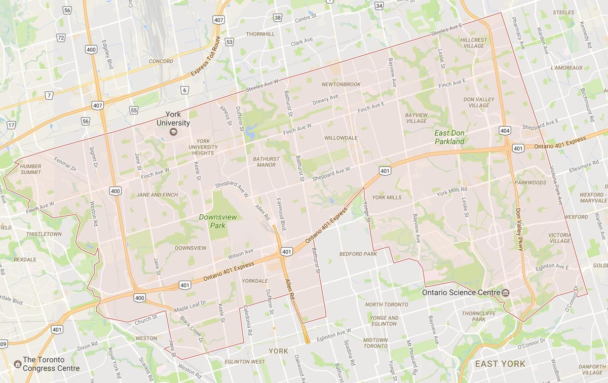 Bản đồ của Uptown Toronto khu phố Toronto