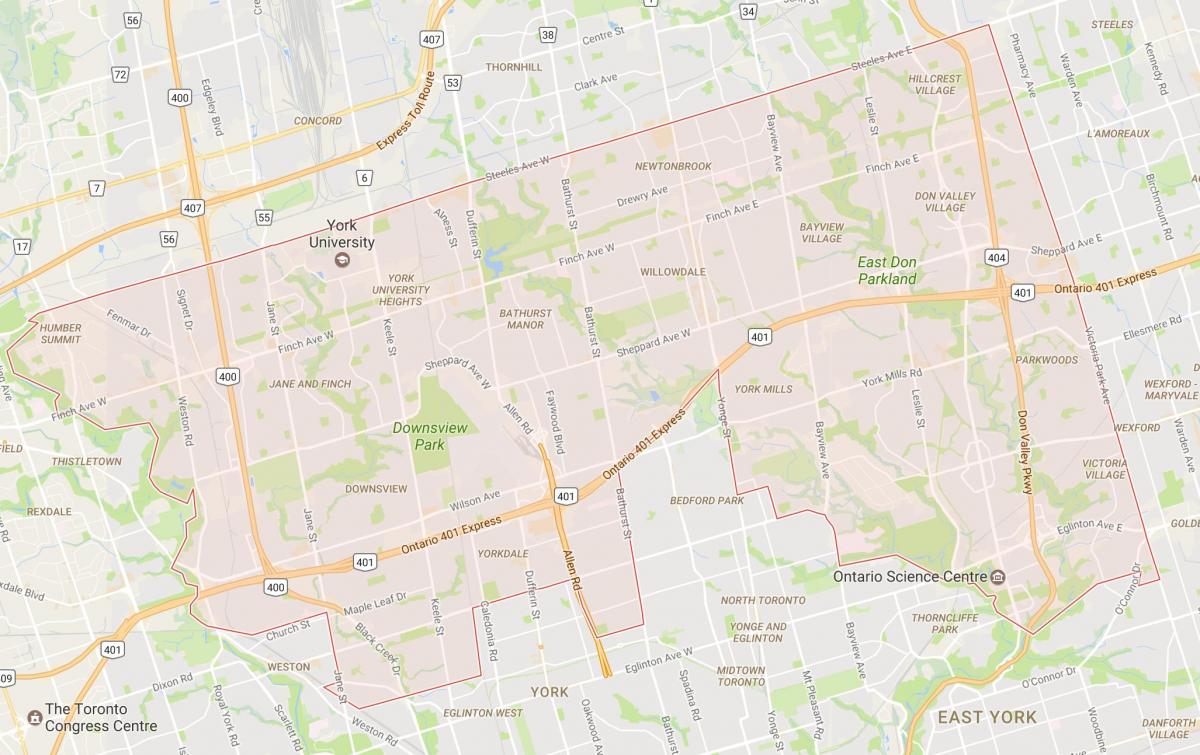 Bản đồ của Uptown Toronto khu phố Toronto