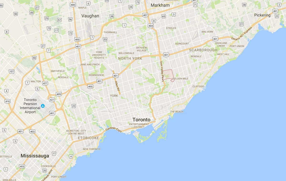 Bản đồ của Victoria Làng quận Toronto