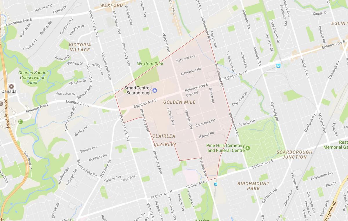 Bản đồ của Vàng Dặm khu phố Toronto