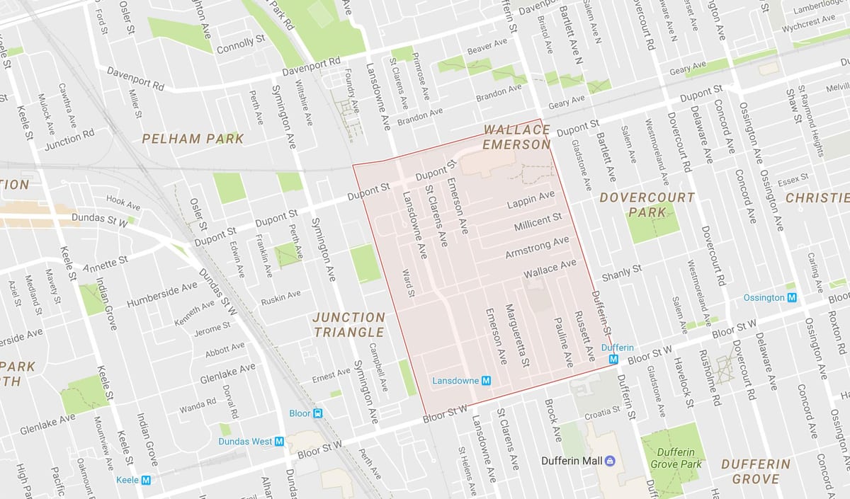 Bản đồ của Wallace Emerson khu phố Toronto