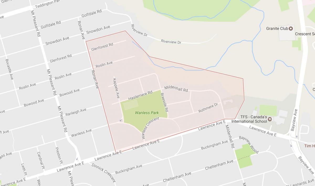 Bản đồ của Wanless Park khu phố Toronto
