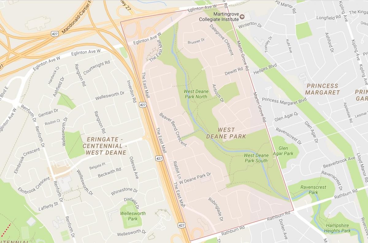 Bản đồ của West Deane Park khu phố Toronto