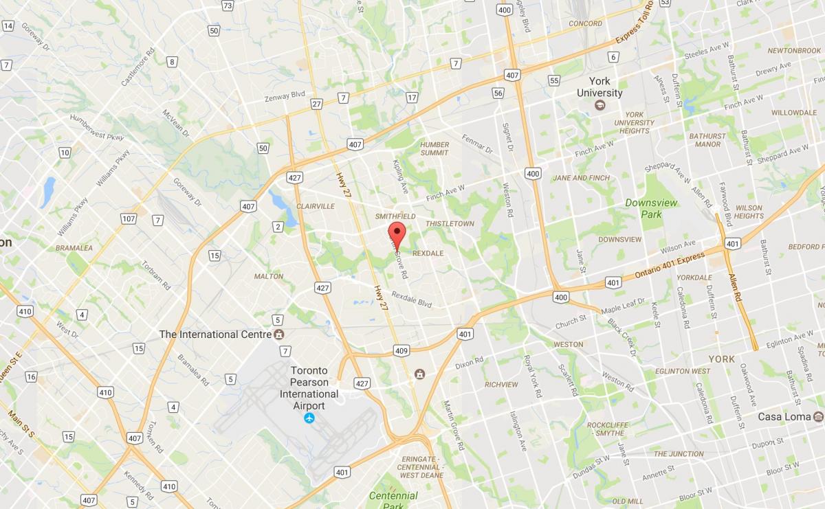 Bản đồ của West Quán-Clairville khu phố Toronto