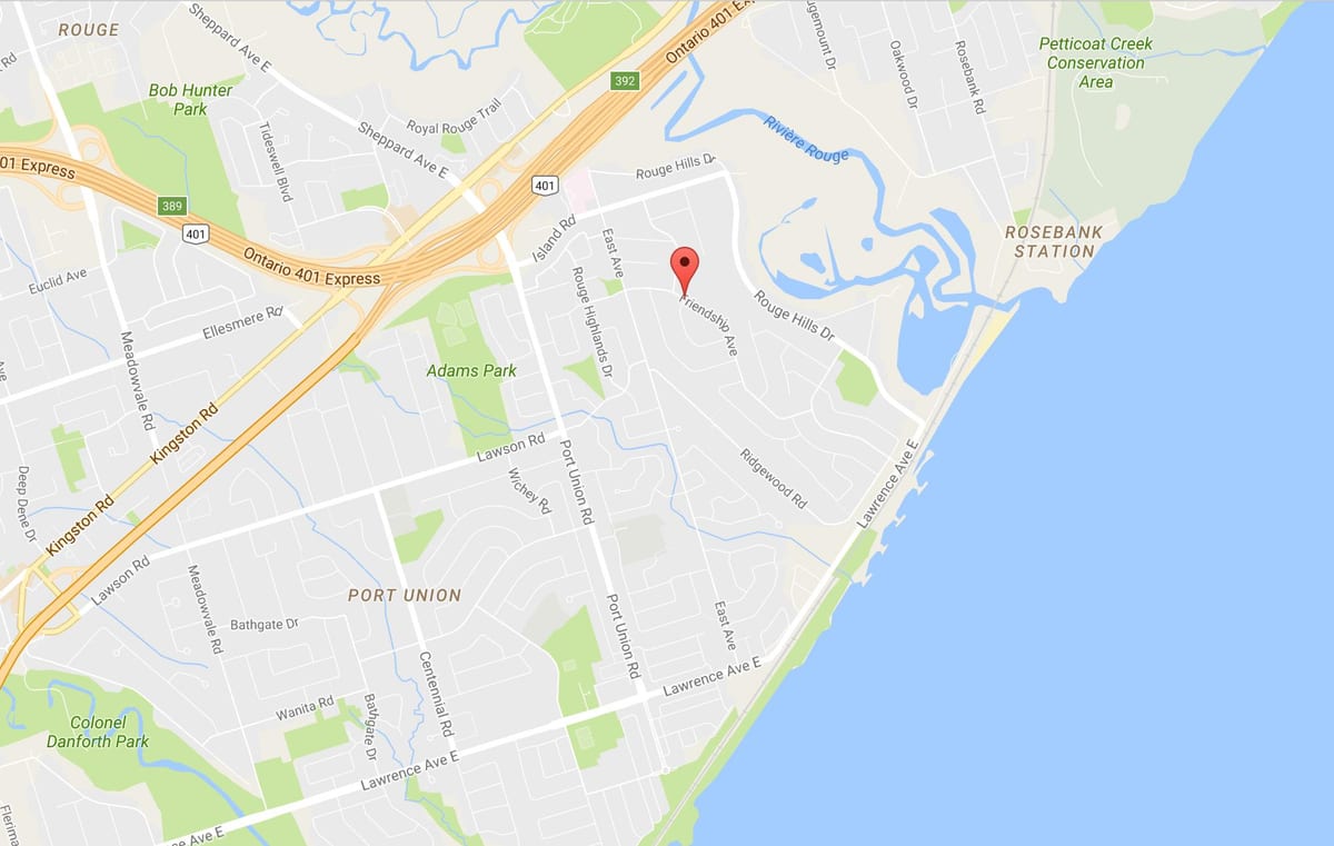 Bản đồ của West Rouge khu phố Toronto