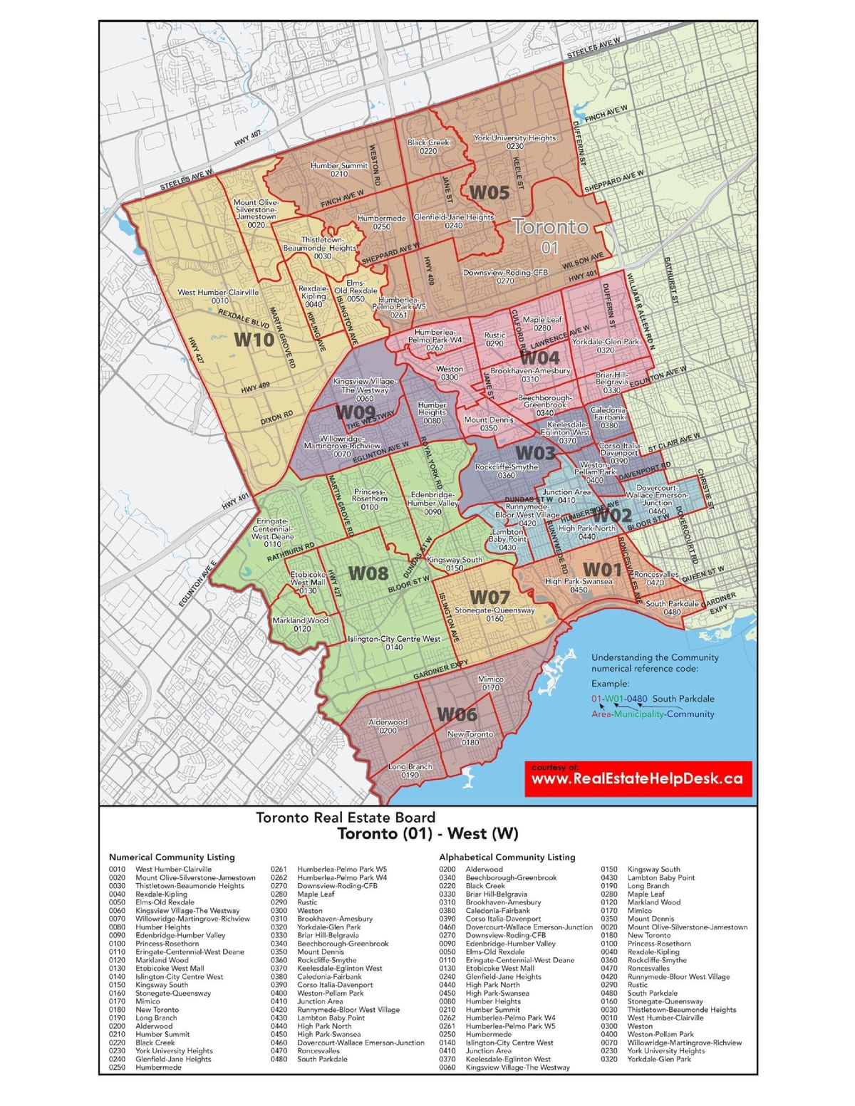 Bản đồ của west Toronto